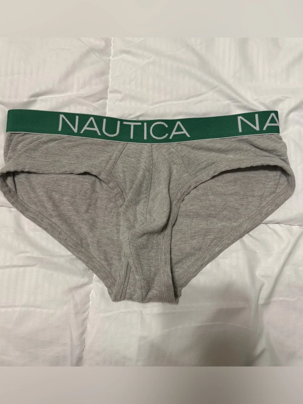 Nautica Grey Briefs with Green Branded Waistband